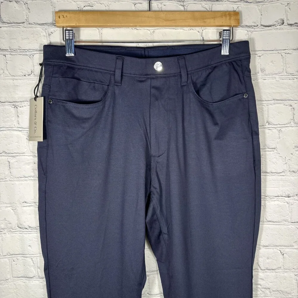 Collars and & Co CEO Tech Pull On Pants Navy 32x30‎ NEW Stretch Golf Athleisure